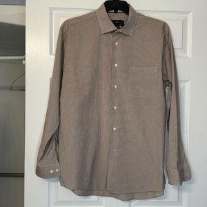 Jason Abboud Black Label Brown Checked Dress shirt Size 17 & 34/35